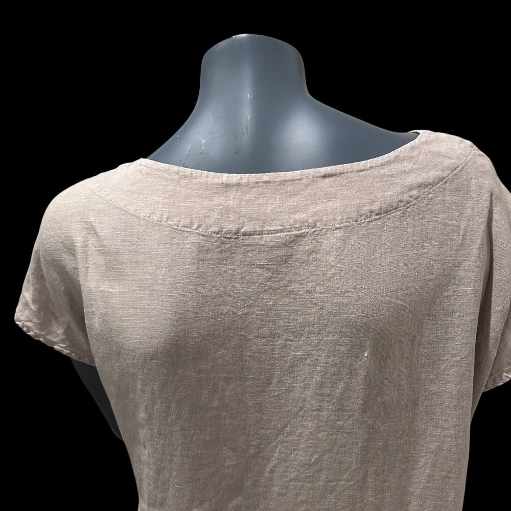 Bryn Walker Tapioca 100% Linen Tunic Style Top Lagenlook Size Small Sleeveless - Picture 5 of 10